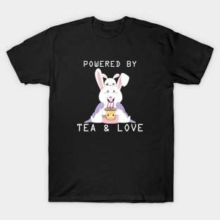 funny bunny design  pwered by love and tea T-Shirt